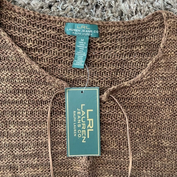 Ralph Lauren Sweaters - RALPH LAUREN BROWN KNIT SWEATER M NEW